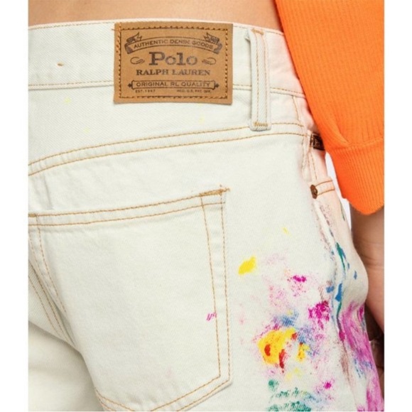 NWT Polo Ralph Lauren Avery Paint Splatter Boyfriend Jeans 27 - Picture 4 of 12